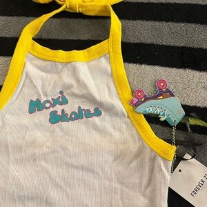Skater Halter Crop Top with Rollerskate Keychain
